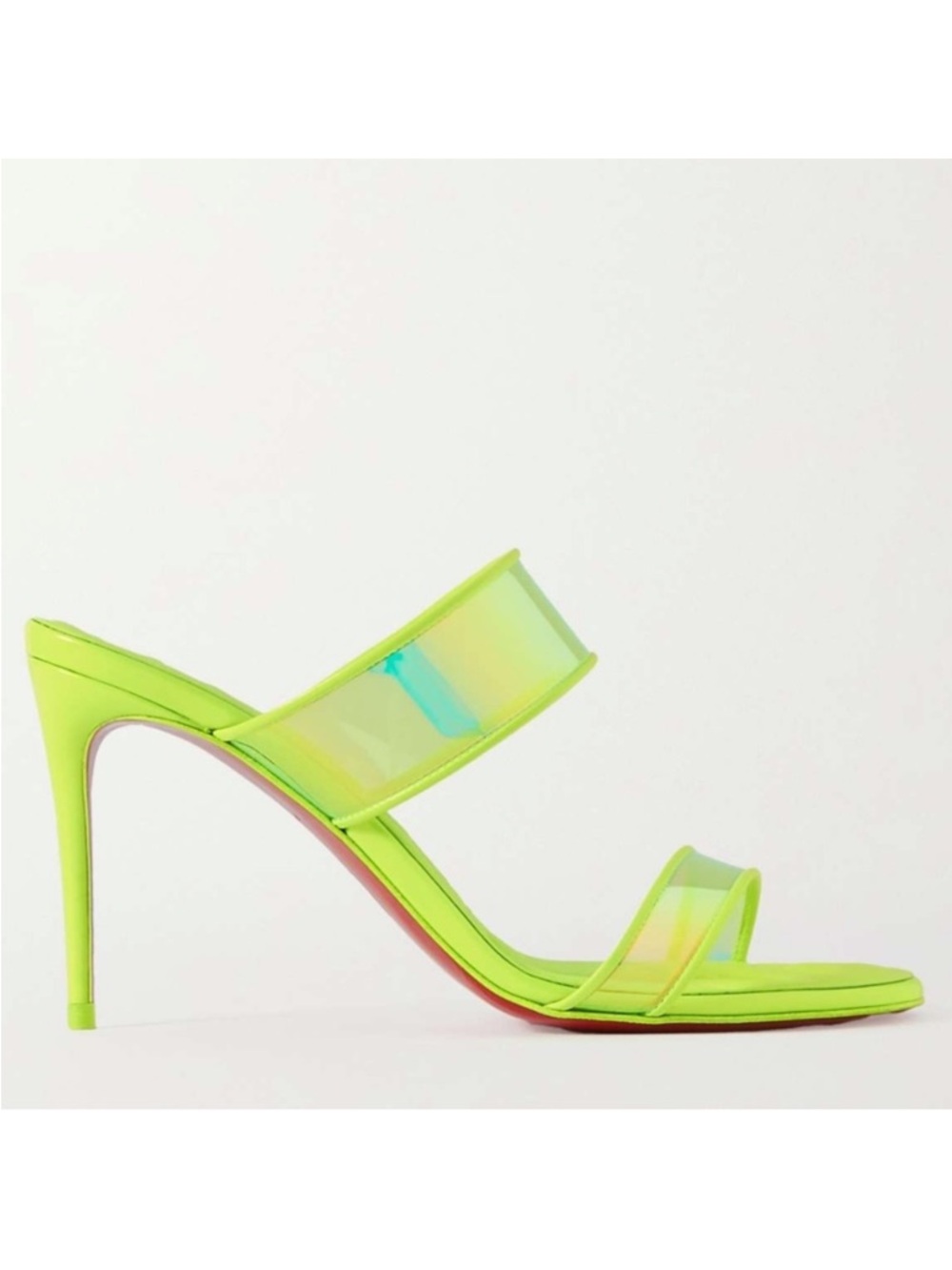 Christian Louboutin Just Loubi
PVC 85mm mule heels RETAIL
745